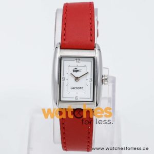 Lacoste Women’s Quartz Red Leather Strap White Dial 21mm Watch 2000639
