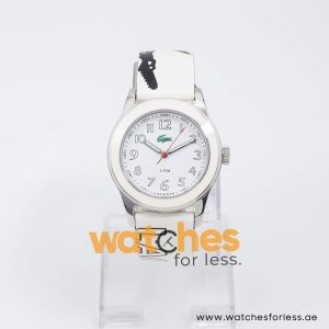 Lacoste Women’s Black & White Leather Strap White Dial 38mm Watch 2000514