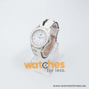 Lacoste Women’s Black & White Leather Strap White Dial 38mm Watch 2000514