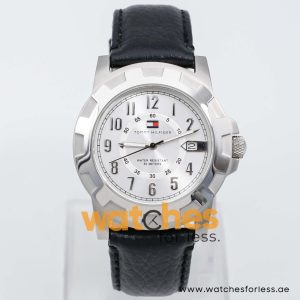 Tommy Hilfiger Men’s Quartz Black Leather Strap Silver Dial 41mm Watch F90292/1 UAE DUBAI AJMAN SHARJAH ABU DHABI RAS AL KHAIMA UMM UL QUWAIN ALAIN FUJAIRAH