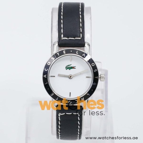 Lacoste Women’s Quartz Black Leather Strap White Dial 28mm Watch 2000391