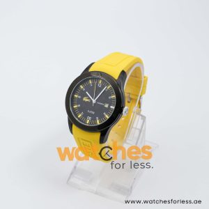 Lacoste Men’s Quartz Yellow Silicone Strap Black Dial 42mm Watch 2010673