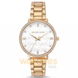 Michael Kors Women’s Quartz Gold Stainless Steel White Dial 38mm Watch MK4666