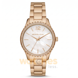 Michael Kors Women’s Quartz Gold Stainless Steel White Mother Of Pearl Dial 38mm Watch MK6870
