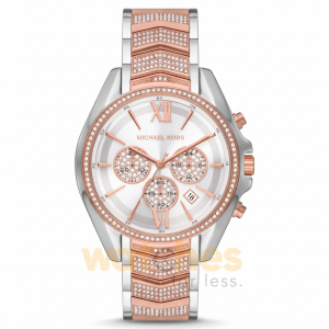 Michael Kors Women’s Quartz Two Tone Stainless Steel Silver Dial 44mm Watch MK7225