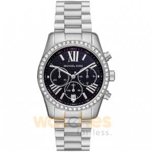 Michael Kors Women’s Quartz Silver Stainless Steel Black Dial 38mm Watch MK7277