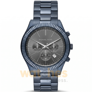 Michael Kors Men’s Quartz Blue Stainless Steel Grey Dial 44mm Watch MK8918