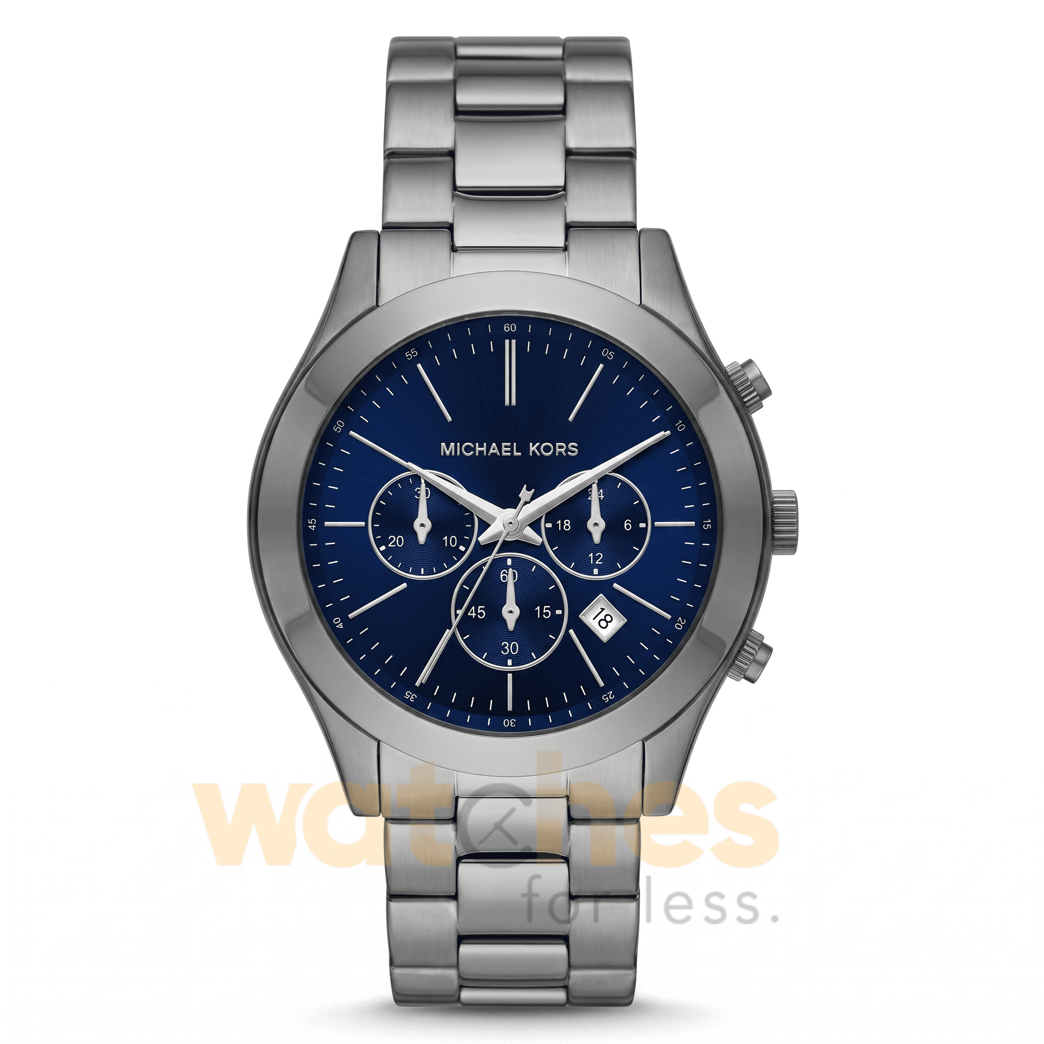 Michael Kors Men’s Quartz Grey Stainless Steel Blue Dial 44mm Watch MK8987
