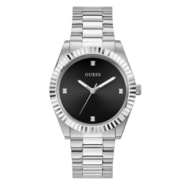 Guess Men’s Quartz Silver Stainless Steel Black Dial 42mm Watch GW0542G1 UAE DUBAI AJMAN SHARJAH ABU DHABI RAS AL KHAIMA UMM UL QUWAIN ALAIN FUJAIRAH