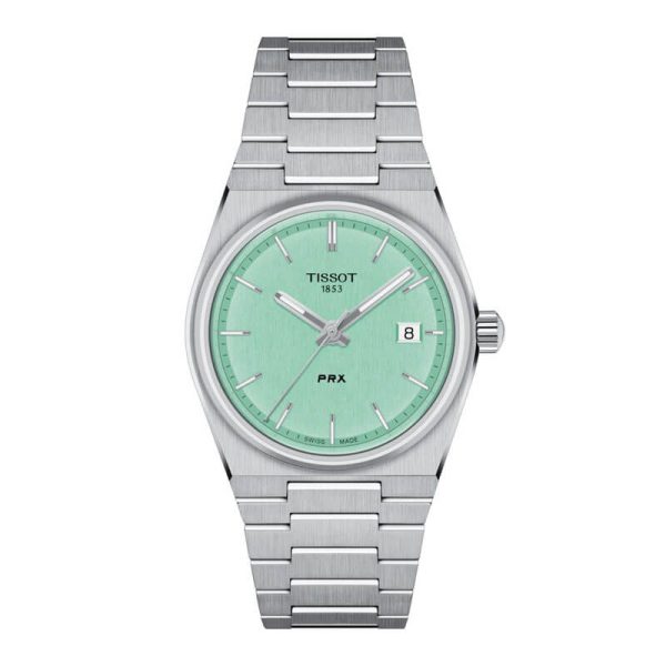 TISSOT PRX Women’s Quartz Swiss Made Silver Stainless Steel Light Green Dial 35mm Watch T137.210.11.091.00 UAE DUBAI AJMAN SHARJAH ABU DHABI RAS AL KHAIMA UMM UL QUWAIN ALAIN FUJAIRAH