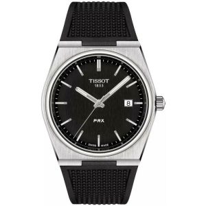 TISSOT PRX Men’s Quartz Swiss Made Black Silicone Strap Black Dial 40mm Watch T137.410.17.051.00
