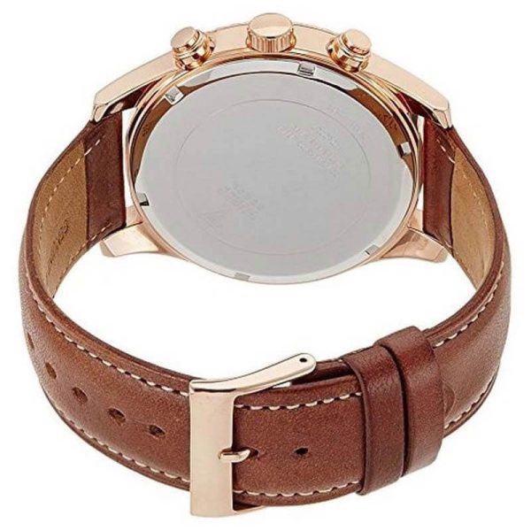 Guess Men’s Quartz Brown Leather Strap Blue Dial 46mm Watch W0500G1