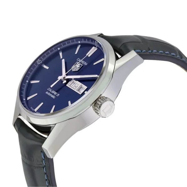 Tag Heuer Carrera Men’s Automatic Swiss Made Blue Leather Strap Blue Dial 41mm Watch WAR201E.FC6292