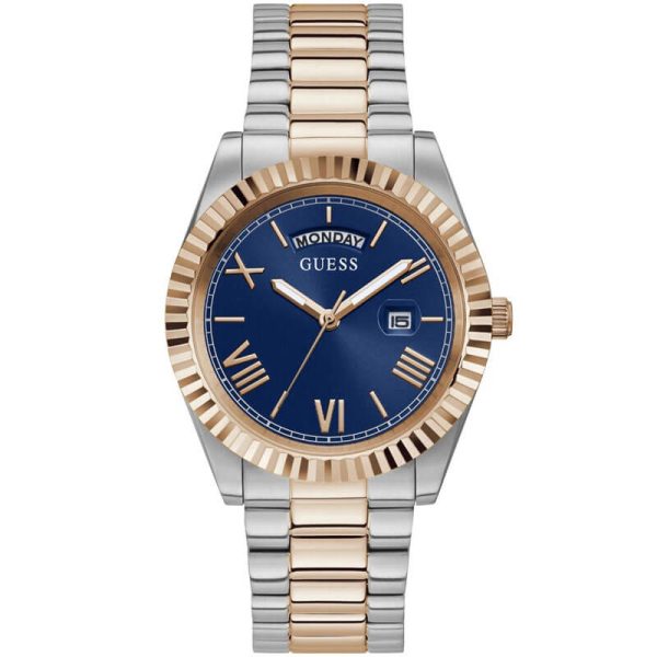 Guess Men’s Quartz Two Tone Stainless Steel Blue Dial 42mm Watch GW0265G12 UAE DUBAI AJMAN SHARJAH ABU DHABI RAS AL KHAIMA UMM UL QUWAIN ALAIN FUJAIRAH