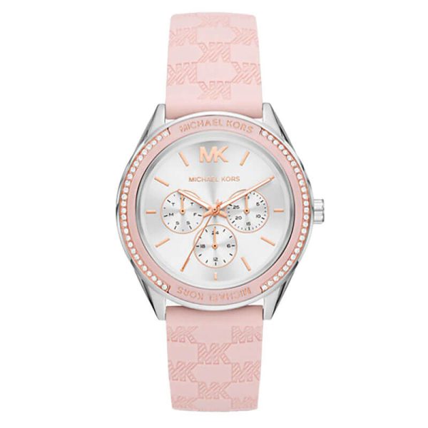 Michael Kors Women’s Quartz Pink Silicone Strap Silver Dial 40mm Watch MK7268