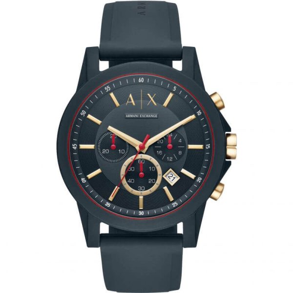 Armani Exchange Men’s Quartz Blue Silicone Strap Blue Dial 44mm Watch AX1335 UAE DUBAI AJMAN SHARJAH ABU DHABI RAS AL KHAIMA UMM UL QUWAIN ALAIN FUJAIRAH