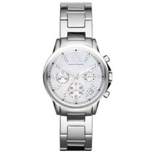 Armani Exchange Women’s Quartz Silver Stainless Steel Mother Of Pearl Dial 36mm Watch AX4324