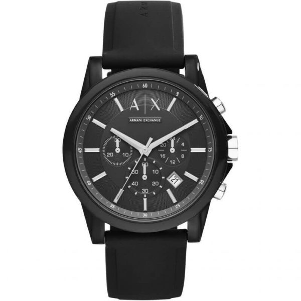 Armani Exchange Men’s Quartz Black Silicone Strap Black Dial 44mm Watch AX1326 UAE DUBAI AJMAN SHARJAH ABU DHABI RAS AL KHAIMA UMM UL QUWAIN ALAIN FUJAIRAH