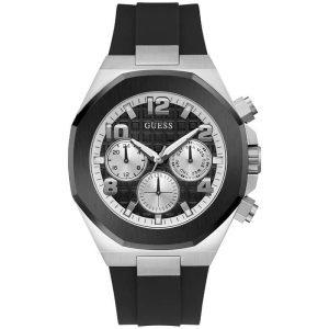 Guess Men’s Quartz Black Silicone Strap Black Dial 46mm Watch GW0583G1