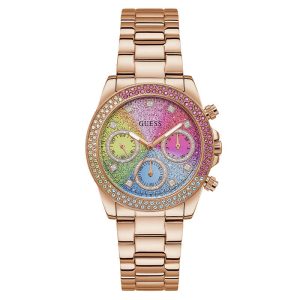 Guess Women’s Quartz Rose Gold Stainless Steel Multi Color Dial 38mm Watch GW0483L3