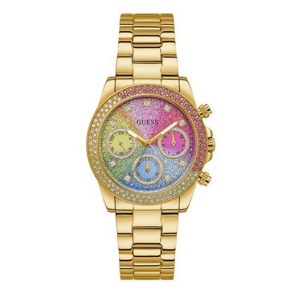 Guess Women’s Quartz Gold Stainless Steel Multi Color Dial 38mm Watch GW0483L4 UAE DUBAI AJMAN SHARJAH ABU DHABI RAS AL KHAIMA UMM UL QUWAIN ALAIN FUJAIRAH