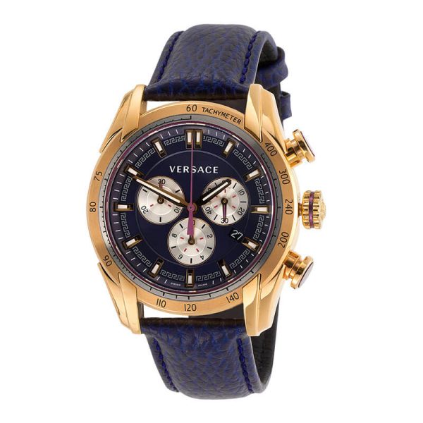 Versace Men’s Quartz Swiss Made Blue Leather Strap Blue Dial 44mm Watch VDB030014 UAE DUBAI AJMAN SHARJAH ABU DHABI RAS AL KHAIMA UMM UL QUWAIN ALAIN FUJAIRAH