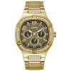 Guess Men’s Quartz Gold Stainless Steel Black Dial 46mm Watch GW0576G2