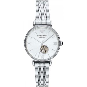 Emporio Armani Women’s Automatic Silver Stainless Steel Silver Dial 34mm Watch AR60022