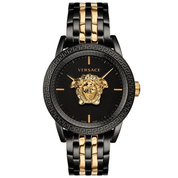 Versace Men’s Quartz Swiss Made Two-tone Stainless Steel Black Dial 43mm Watch VERD01119