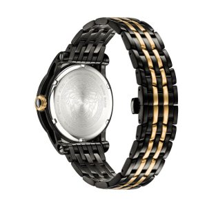 Versace Men’s Quartz Swiss Made Two-tone Stainless Steel Black Dial 43mm Watch VERD01119