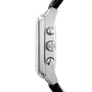Armani Exchange Men’s Quartz Black Leather Strap Black Dial 40mm Watch AX2250