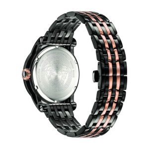 Versace Men’s Quartz Swiss Made Two-tone Stainless Steel Black Dial 43mm Watch VERD00618
