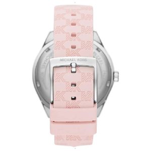 Michael Kors Women’s Quartz Pink Silicone Strap Silver Dial 40mm Watch MK7268