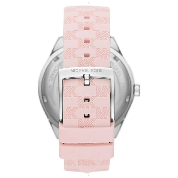 Michael Kors Women’s Quartz Pink Silicone Strap Silver Dial 40mm Watch MK7268
