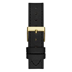 Guess Women’s Quartz Black Leather Strap Gold Dial 30mm Watch GW0548L3