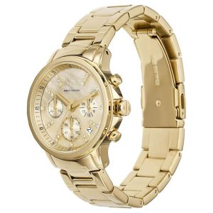 Armani Exchange Women’s Quartz Gold Stainless Steel Gold Dial 36mm Watch AX4327