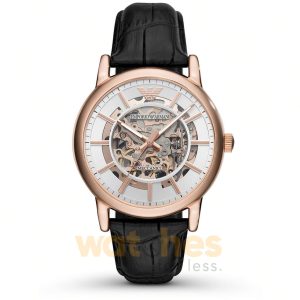 Emporio Armani Men’s Automatic Black Leather Strap Silver Dial 43mm Watch AR60007 UAE DUBAI AJMAN SHARJAH ABU DHABI RAS AL KHAIMA UMM UL QUWAIN ALAIN FUJAIRAH