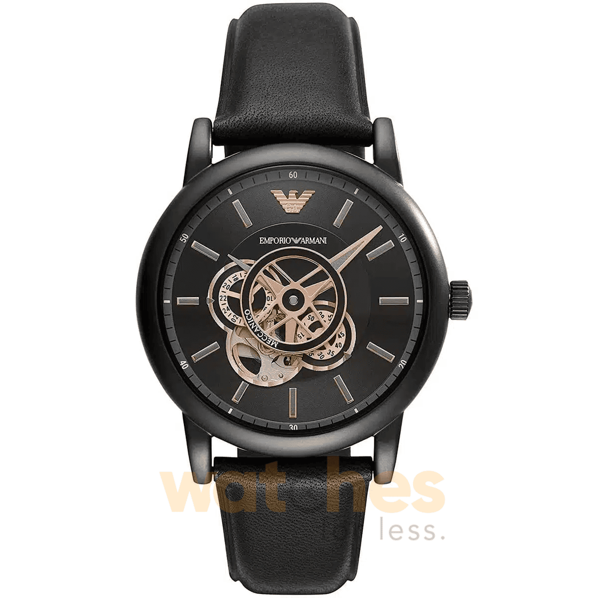 Emporio Armani Men’s Automatic Black Leather Strap Black Dial 43mm Watch AR60012 UAE DUBAI AJMAN SHARJAH ABU DHABI RAS AL KHAIMA UMM UL QUWAIN ALAIN FUJAIRAH