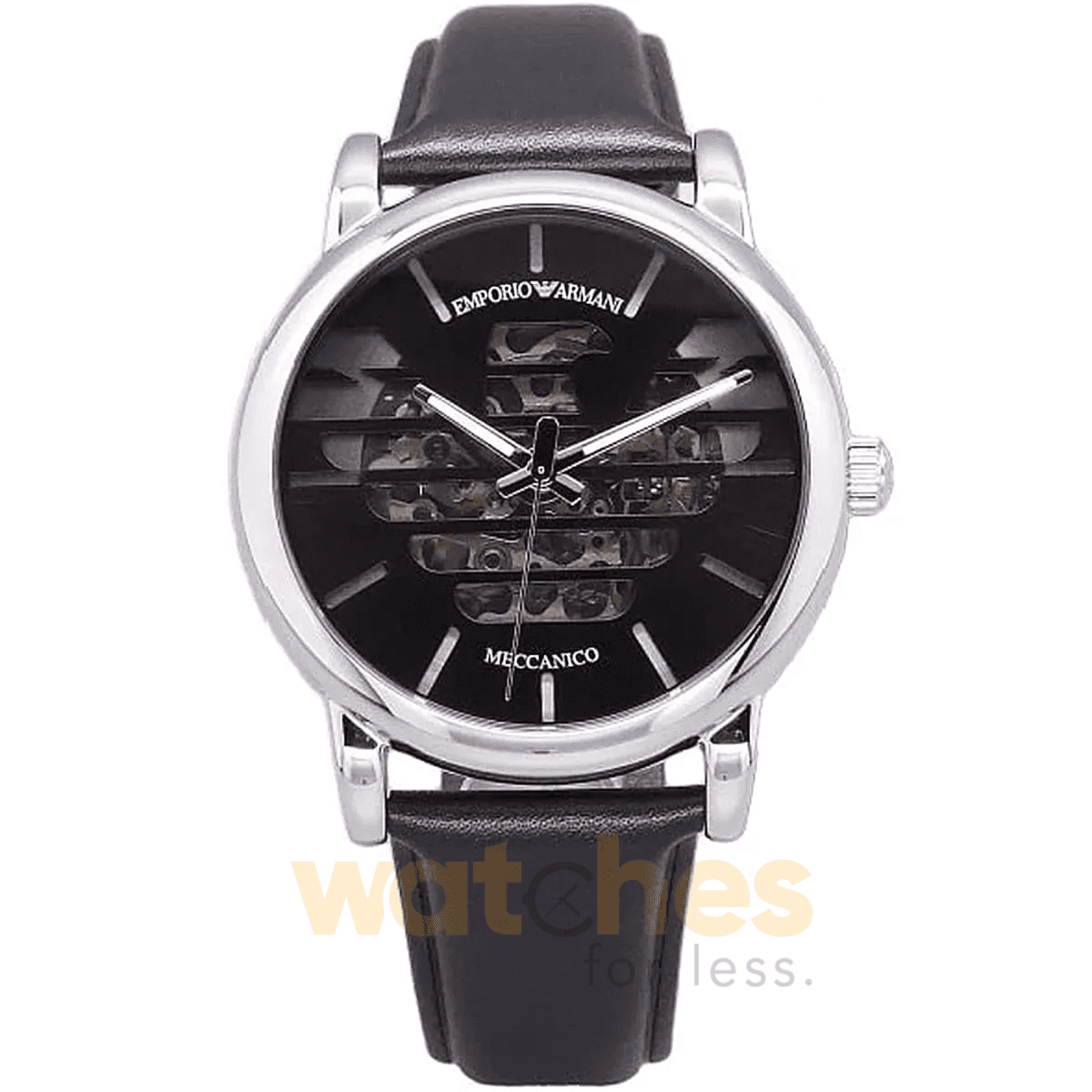 Emporio Armani Men’s Automatic Black Leather Strap Black Dial 43mm Watch AR60040 UAE DUBAI AJMAN SHARJAH ABU DHABI RAS AL KHAIMA UMM UL QUWAIN ALAIN FUJAIRAH