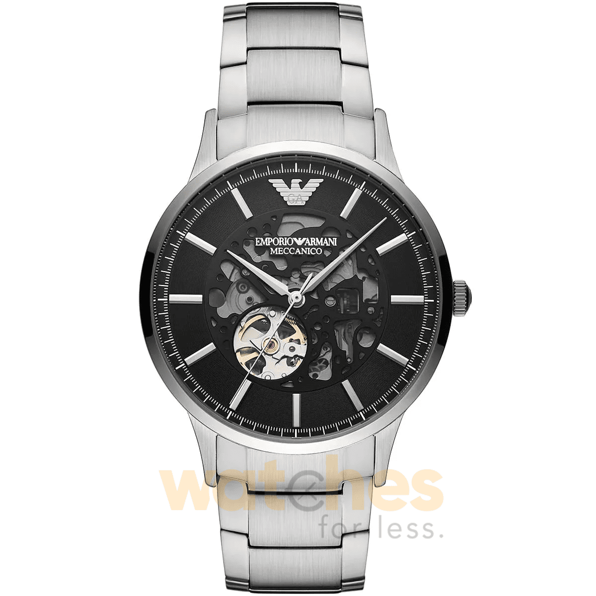 Emporio Armani Men’s Automatic Silver Stainless Steel Black Dial 43mm Watch AR60055 UAE DUBAI AJMAN SHARJAH ABU DHABI RAS AL KHAIMA UMM UL QUWAIN ALAIN FUJAIRAH
