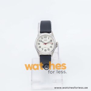Lorus by Seiko Women’s Quartz Black Leather Strap Off-White Dial 33mm Watch RRS55VX9
