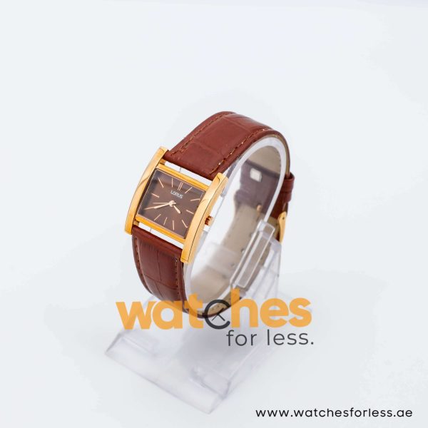 Lorus by Seiko Women’s Quartz Brown Leather Strap Brown Dial 29mm Watch RG280HX9