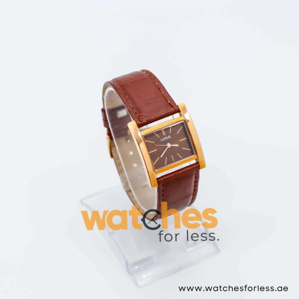 Lorus by Seiko Women’s Quartz Brown Leather Strap Brown Dial 29mm Watch RG280HX9