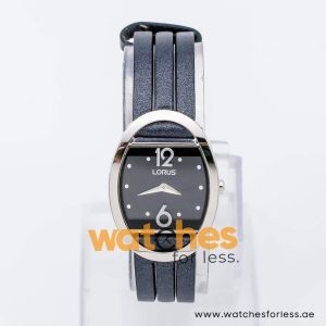 Lorus by Seiko Women’s Quartz Black Leather Strap Black Dial 27mm Watch RRW15CX9