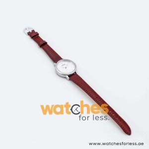 Lorus by Seiko Women’s Quartz Maroon Leather Strap Silver Sunray Dial 27mm Watch RG225JX9