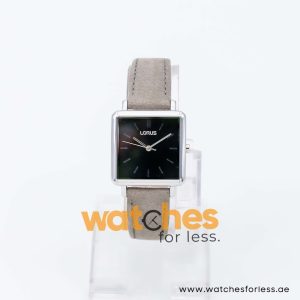 Lorus by Seiko Women’s Quartz Grey Leather Strap Black Dial 28mm Watch RG221NX9