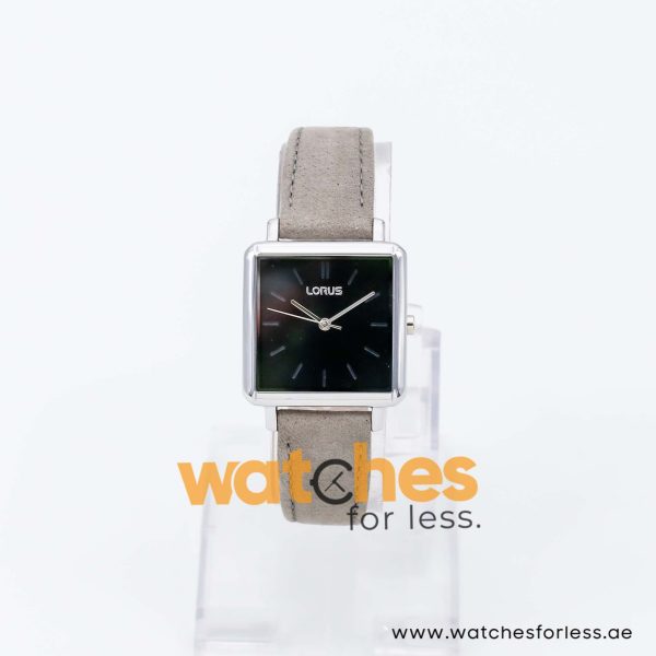 Lorus by Seiko Women’s Quartz Grey Leather Strap Black Dial 28mm Watch RG221NX9 UAE DUBAI AJMAN SHARJAH ABU DHABI RAS AL KHAIMA UMM UL QUWAIN ALAIN FUJAIRAH