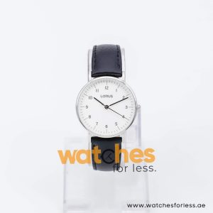 Lorus by Seiko Women’s Quartz Black Leather Strap White Dial 32mm Watch RH803CX9