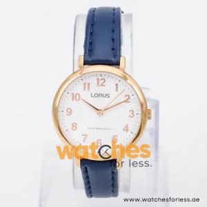 Lorus by Seiko Women’s Quartz Blue Leather Strap White Dial 32mm Watch RG234MX8