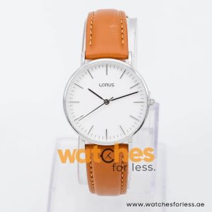Lorus by Seiko Women’s Quartz Brown Leather Strap White Dial 32mm Watch RH885BX9